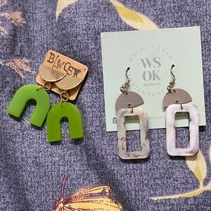 2 pairs of earrings set! Brand new. Handmade earrings from a local creative!